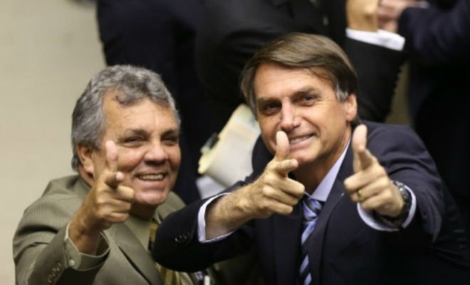 Bolsonaro e o deputado Alberto Fraga (DEM-DF)