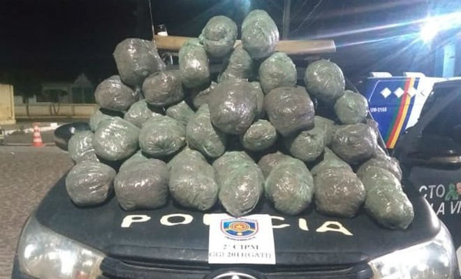 Droga apreendida na BR-428 em Orocó — Foto: Divulgação/ 2ª CIPM 