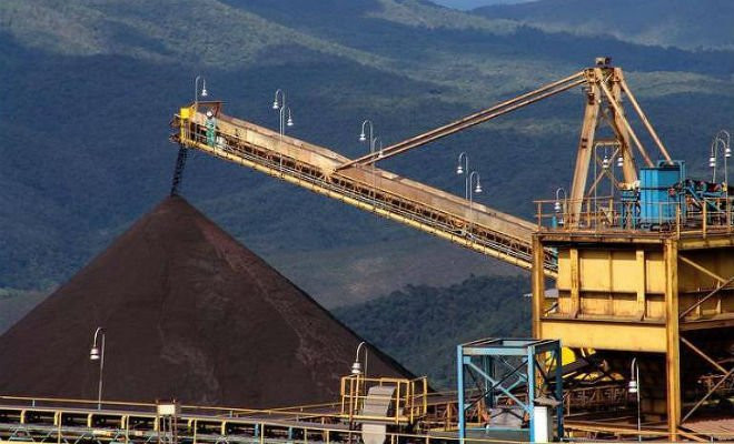Pilha de minério de ferro, na mina Gongo Soco, em Barão de Cocais, Minas Gerais - Agência Vale - 24.out.2018