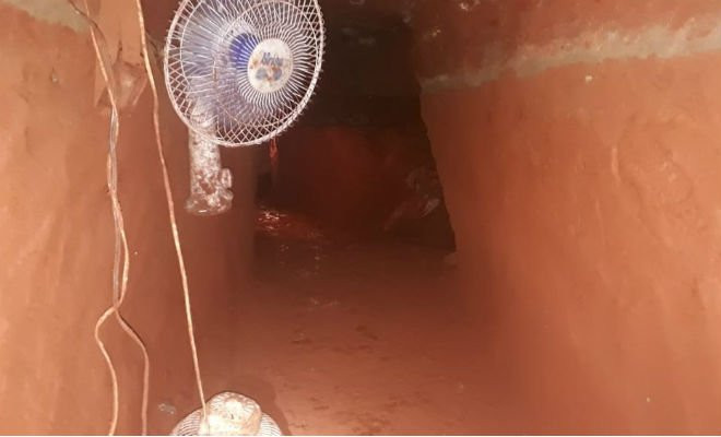 Túnel já estava próximo a cofre da Central do Banco do Brasil em Campo Grande. — Foto: Polícia Civil/Divulgação 