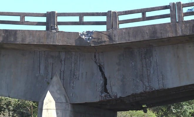 Ponte que dá acesso à cidade de Bodocó passa por reforma desde 2018. — Foto: Reprodução/TV Globo 