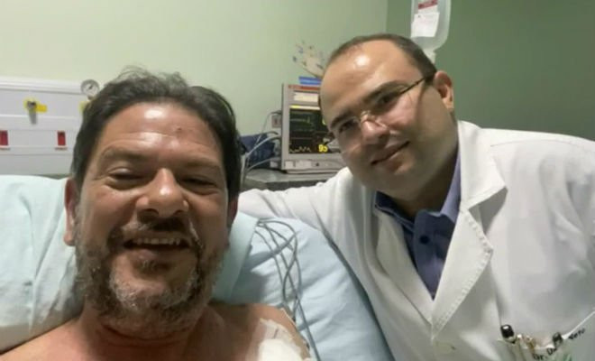 Cid Gomes foi internado após ser baleado em um protesto de PMs. — Foto: Reprodução/Globo
