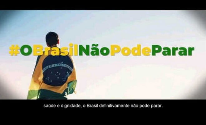 Campanha publicitária do governo defende presença de população mais jovem nas ruas Foto: Reprodução 