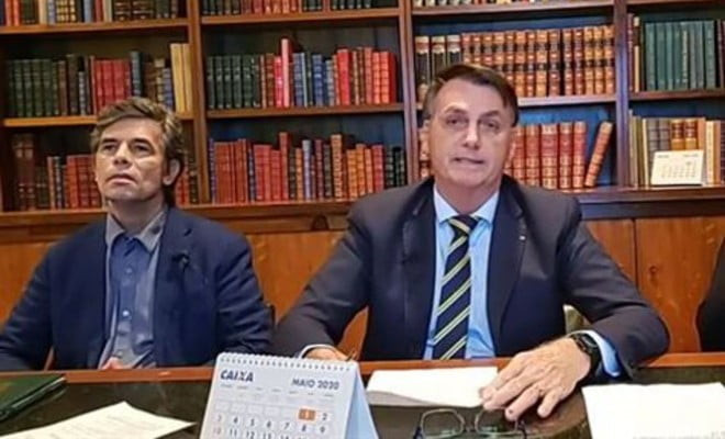 Live do presidente Jair Bolsonaro com o ministro da saúde Nelson Teich | Foto: Reprodução/Redes Sociais