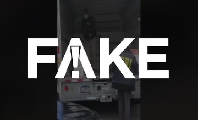 É #FAKE que vídeo mostre FBI apreendendo caixas de máscaras importadas da China infectadas pelo novo coronavírus — Foto: G1 