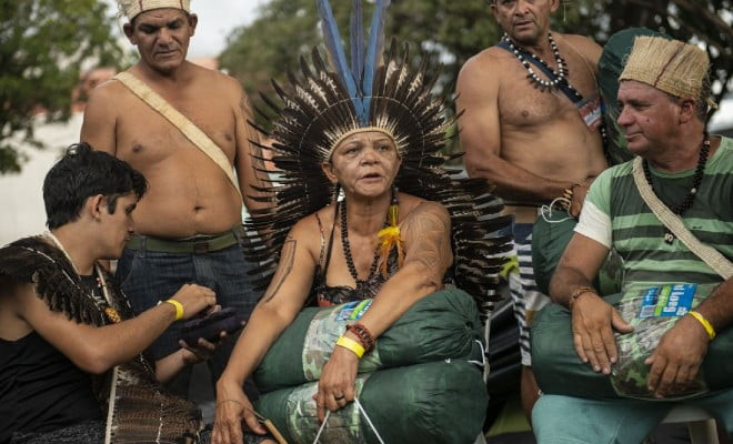 Dorinha Pankará no 'Acampamento Terra Livre' de 2018 | FOTO ERIC GOMES