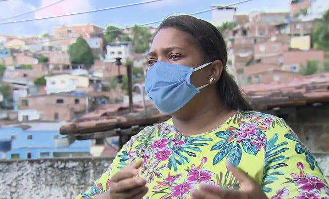 Mirtes Renata Souza, mãe do menino Miguel Otávio, de 5 anos, que morreu ao cair de um prédio de luxo no Centro do Recife — Foto: Reprodução/TV Globo 