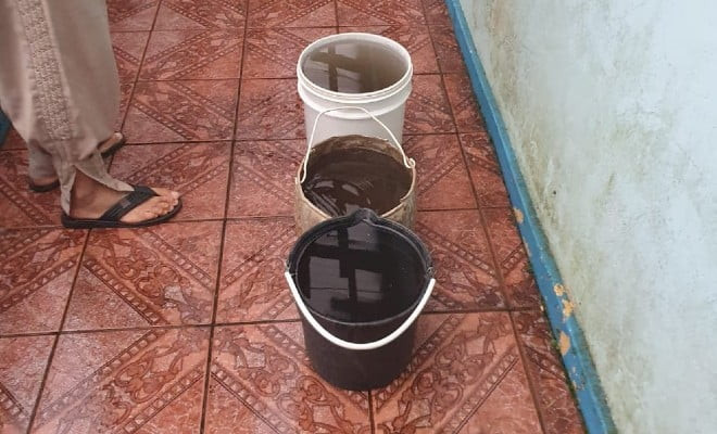 Água da chuva turva no RS pode ter relação com queimadas no Pantanal, diz meteorologista. — Foto: Ivete de David/Arquivo pessoal 
