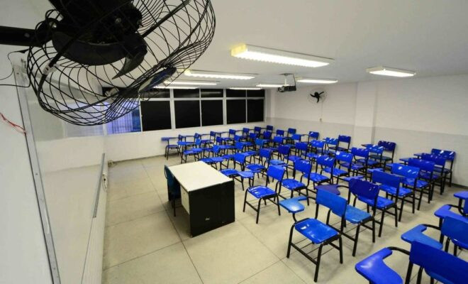 Sala de aula vazia - Foto: Arthur Mota / Folha de Pernambuco