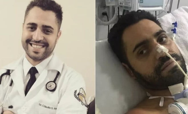 Ele teve 80% do pulmão comprometidos e retirou 45 cm do intestino por complicações causadas pela doença (Arquivo pessoal)