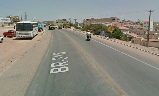 BR-316 em Araripina (Foto: Reprodução/ Google) 